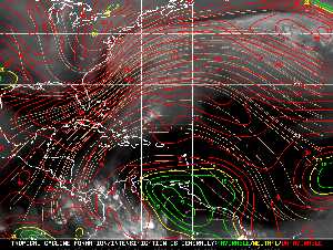 Météo tropicale : Carte des vents de cisaillement.