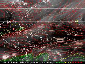 Météo tropicale : Carte des vents de cisaillement.