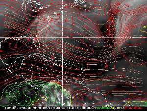 Météo tropicale : Carte des vents de cisaillement.