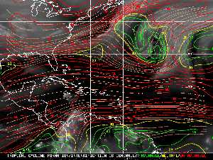 Météo tropicale : Carte des vents de cisaillement.