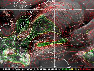 Météo tropicale : Carte des vents de cisaillement.