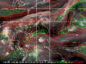 Météo tropicale : Carte des vents de cisaillement.