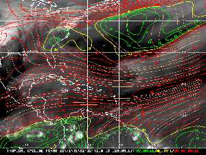 Météo tropicale : Carte des vents de cisaillement.