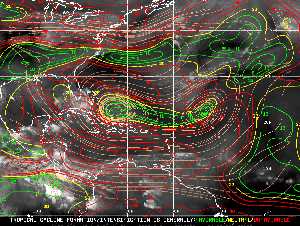 Météo tropicale : Carte des vents de cisaillement.
