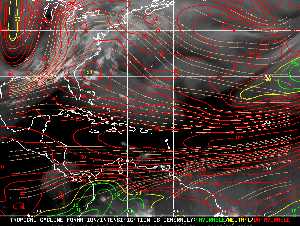 Météo tropicale : Carte des vents de cisaillement.