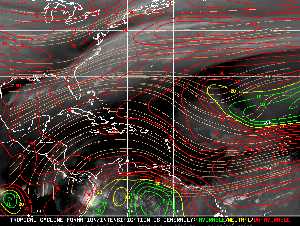 Météo tropicale : Carte des vents de cisaillement.
