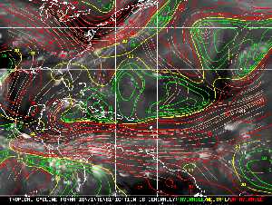 Météo tropicale : Carte des vents de cisaillement.