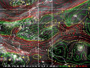 Météo tropicale : Carte des vents de cisaillement.