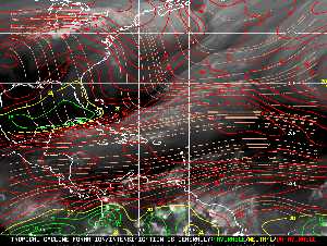 Météo tropicale : Carte des vents de cisaillement.