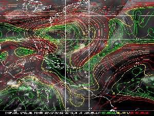 Météo tropicale : Carte des vents de cisaillement.