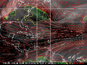 Météo tropicale : Carte des vents de cisaillement.