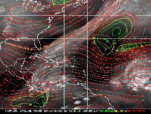 Météo tropicale : Carte des vents de cisaillement.