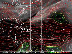 Météo tropicale : Carte des vents de cisaillement.
