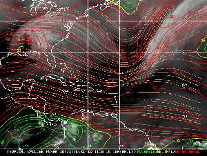 Météo tropicale : Carte des vents de cisaillement.