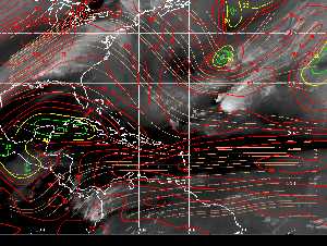 Météo tropicale : Carte des vents de cisaillement.