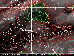 Météo tropicale : Carte des vents de cisaillement.