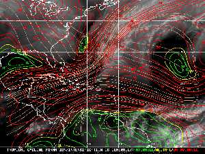 Météo tropicale : Carte des vents de cisaillement.