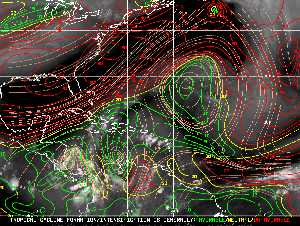 Météo tropicale : Carte des vents de cisaillement.