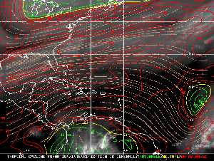 Météo tropicale : Carte des vents de cisaillement.