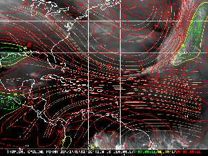 Météo tropicale : Carte des vents de cisaillement.