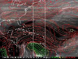 Météo tropicale : Carte des vents de cisaillement.
