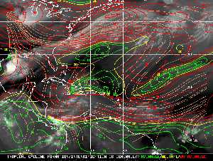 Météo tropicale : Carte des vents de cisaillement.