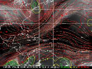 Météo tropicale : Carte des vents de cisaillement.