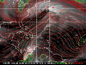 Météo tropicale : Carte des vents de cisaillement.