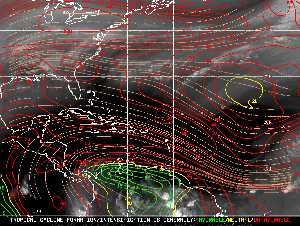 Météo tropicale : Carte des vents de cisaillement.