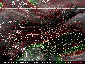 Météo tropicale : Carte des vents de cisaillement.