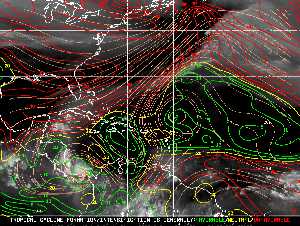 Météo tropicale : Carte des vents de cisaillement.