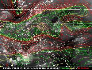 Météo tropicale : Carte des vents de cisaillement.