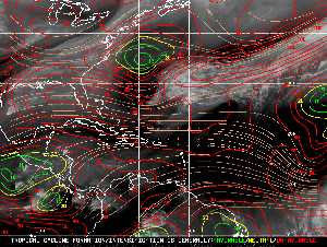 Météo tropicale : Carte des vents de cisaillement.
