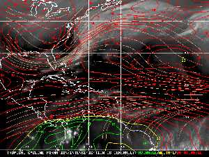 Météo tropicale : Carte des vents de cisaillement.