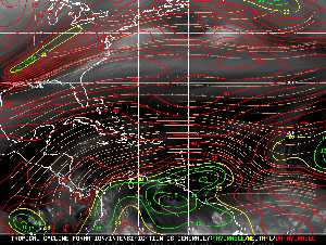 Météo tropicale : Carte des vents de cisaillement.