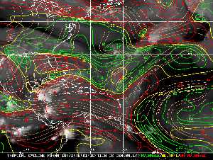 Météo tropicale : Carte des vents de cisaillement.