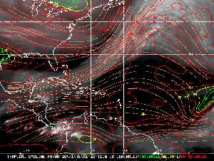 Météo tropicale : Carte des vents de cisaillement.
