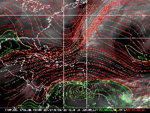 Météo tropicale : Carte des vents de cisaillement.