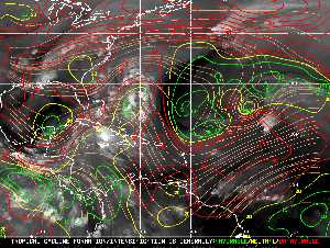 Météo tropicale : Carte des vents de cisaillement.