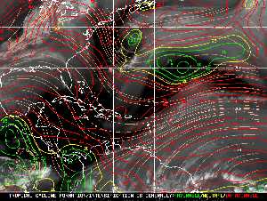Météo tropicale : Carte des vents de cisaillement.
