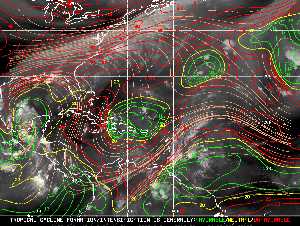 Météo tropicale : Carte des vents de cisaillement.