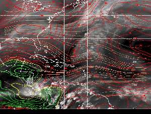 Météo tropicale : Carte des vents de cisaillement.