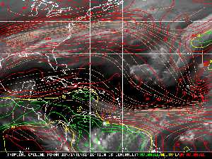 Météo tropicale : Carte des vents de cisaillement.
