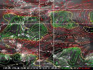 Météo tropicale : Carte des vents de cisaillement.