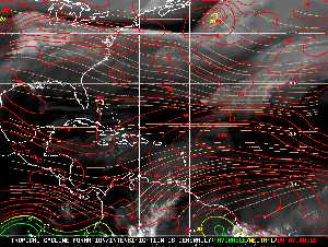 Météo tropicale : Carte des vents de cisaillement.