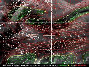 Météo tropicale : Carte des vents de cisaillement.