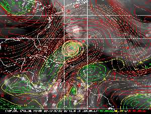 Météo tropicale : Carte des vents de cisaillement.