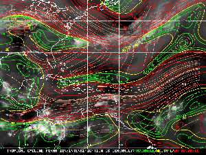Météo tropicale : Carte des vents de cisaillement.