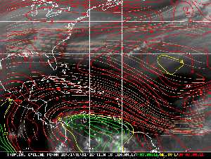 Météo tropicale : Carte des vents de cisaillement.