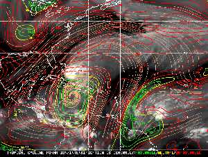 Météo tropicale : Carte des vents de cisaillement.
